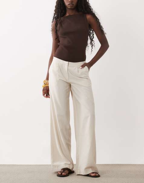 Mango Teen Hose mit geradem Schnitt in Beige - view 1