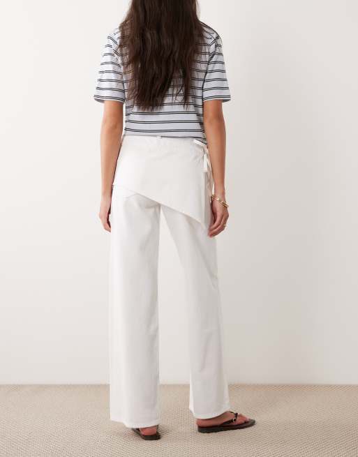 Mango - Teen - Jean ample à détail foulard - Blanc, 2 de 5