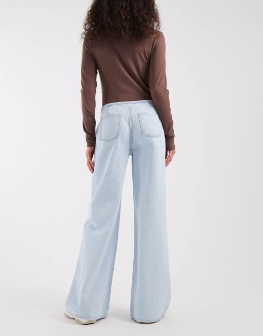 Mango - Teen - Jean large en coton à taille nouée - Bleu clair, 3 de 5