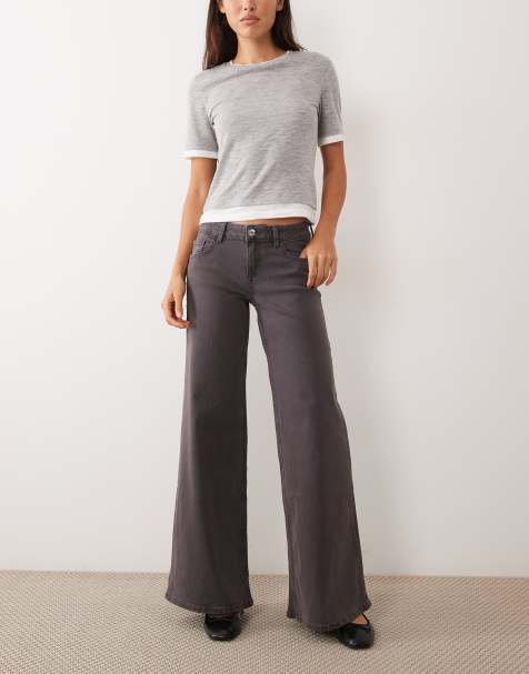 Mango Teen jeans a gamba larga grigi - view 1