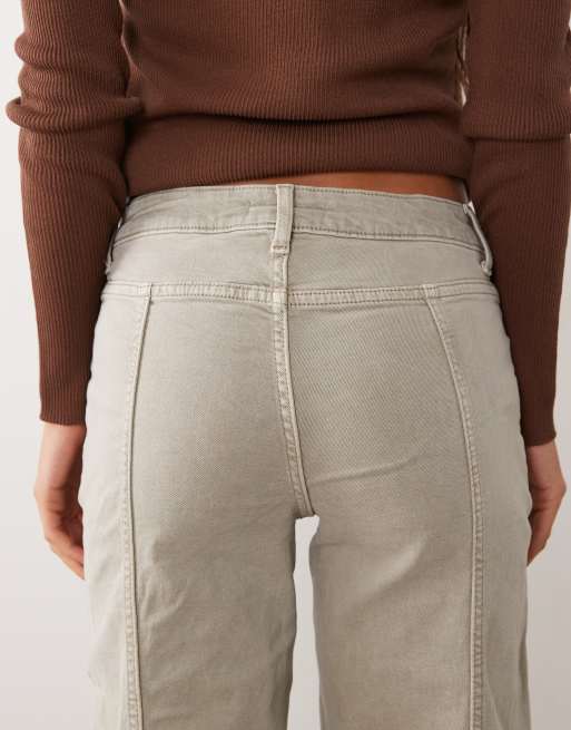 Mango Teen Jeans mit Nahtdetails in Hellbeige, 2 von 5