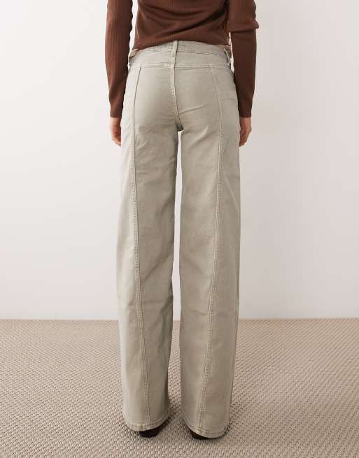 Mango Teen Jeans mit Nahtdetails in Hellbeige, 3 von 5