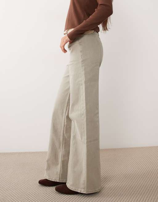 Mango Teen Jeans mit Nahtdetails in Hellbeige, 5 von 5