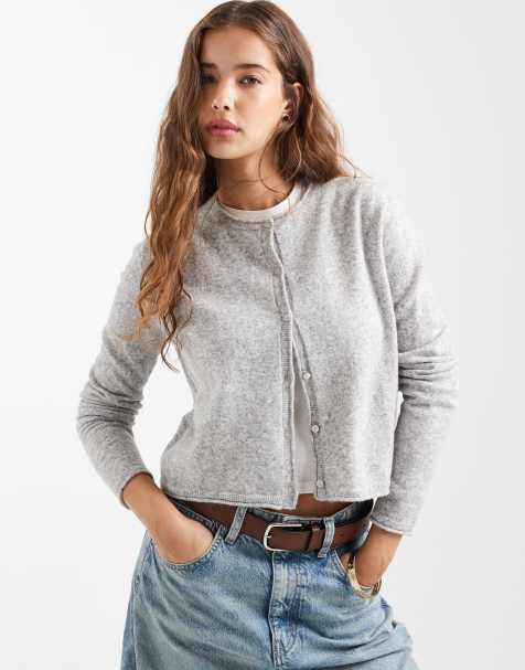 Mango Teen knit cardigan in gray - view 1