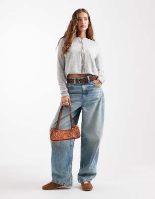 Mango Teen Knit Cardigan In Gray