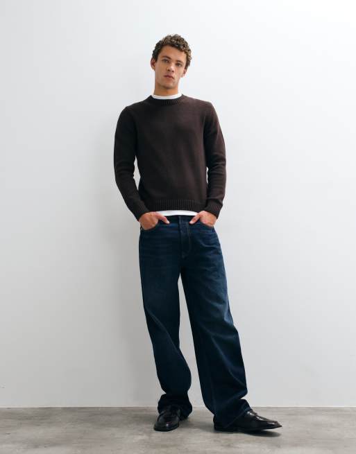 Mango Teen knitted crew neck jumper in brown, 2 of 5