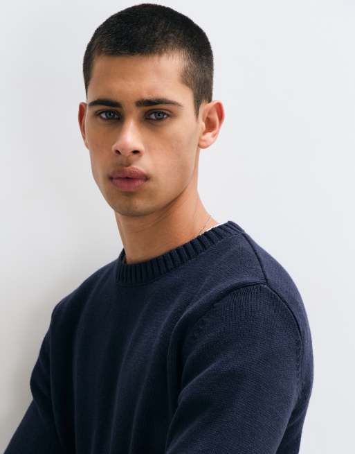 Mango Teen knitted crew neck sweater in navy, 5 of 5
