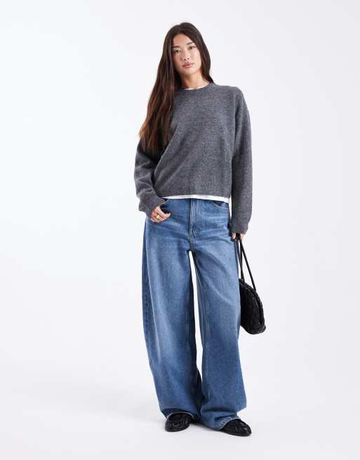 Mango Teen knitted jumper with star detail in charcoal , 4 of 4