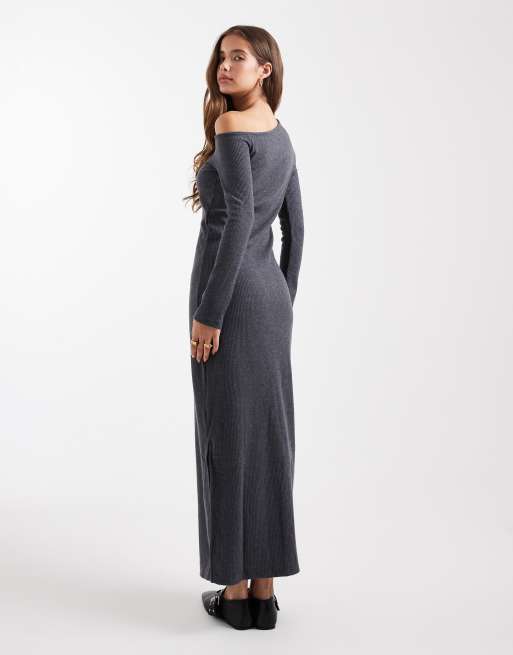 Mango Teen knitted maxi dress in grey , 4 of 4