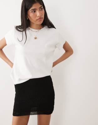 Mango Teen Knitted Mini Skirt In Black