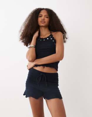 Mango Teen knitted short in navy