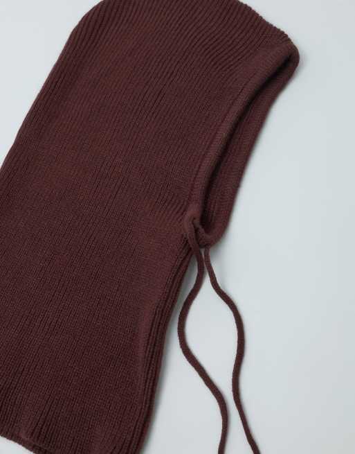 Mango Teen knitted snood in burgundy, 3 of 5
