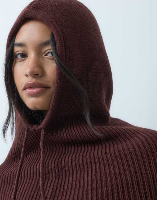 Mango Teen knitted snood in burgundy, 4 of 5