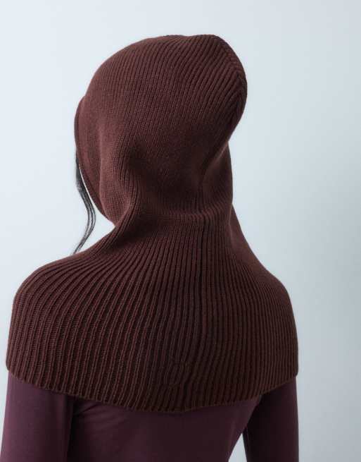 Mango Teen knitted snood in burgundy, 5 of 5