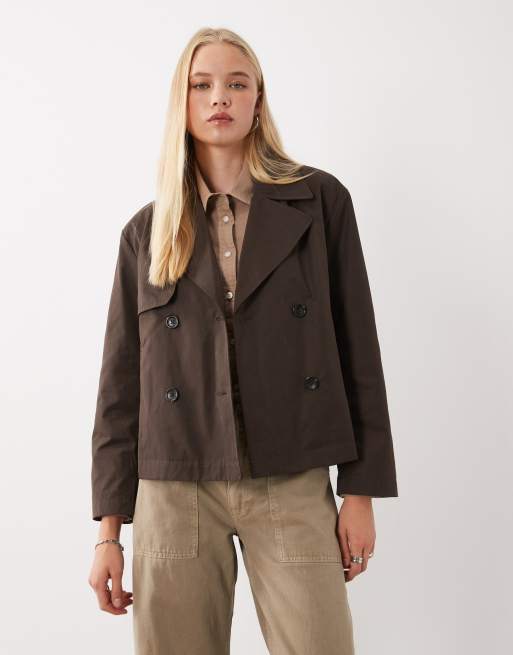 Mango Teen kort trenchcoat i brun, 2 av 4