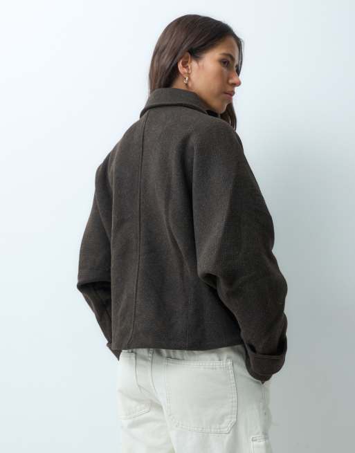 Mango Teen korte trenchcoat in donkerbruin, 3 van 4