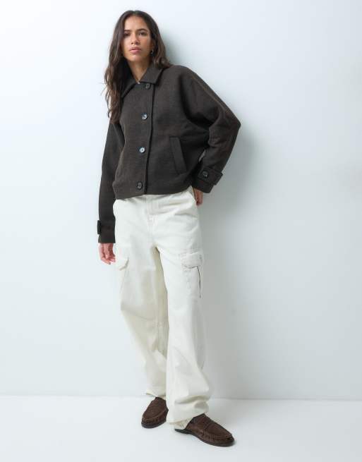 Mango Teen kurzer Trenchcoat in Schokobraun, 4 von 4