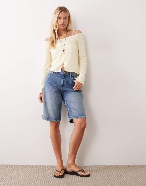 Mango Teen lichte gebreide top in pastelgeel, 2 van 4