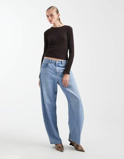 Mango Teen lightweight knitted top with flared sleeves in brown, 2 of 4