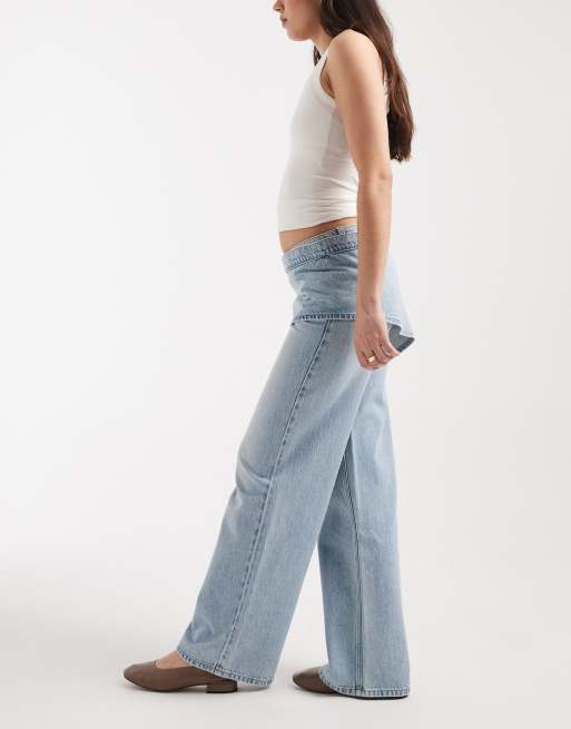 Mango – Teen – Ljusblå jeans med vida ben och scarfdetalj, 3 av 5
