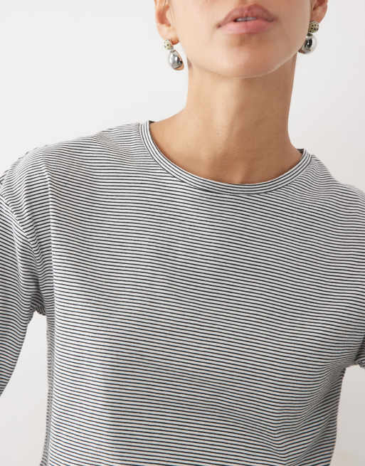 Mango Teen long sleeve t-shirt in stripe print, 4 of 4