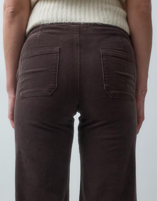 Mango Teen low rise cord straight jean in chocolate, 5 of 5