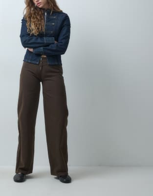 Mango Teen Low Rise Straight Jean In Brown