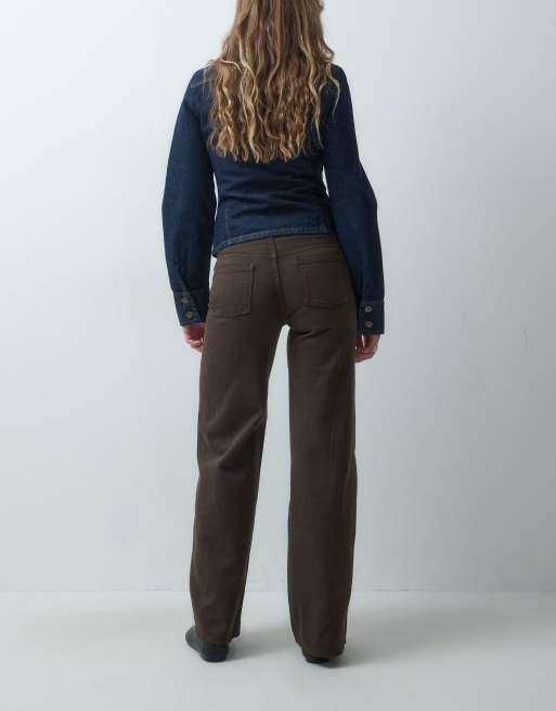 Mango Teen low rise straight jean in brown, 3 of 5