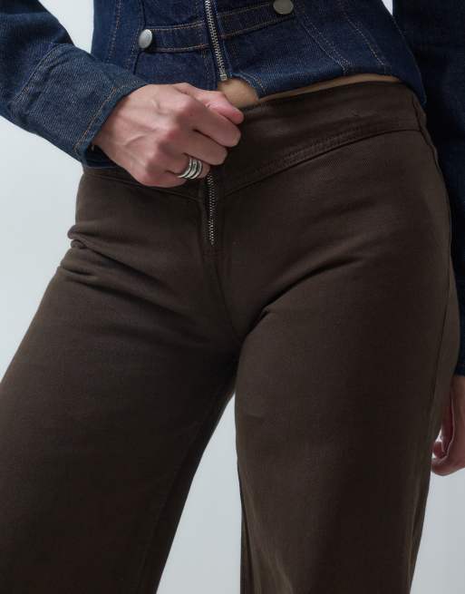 Mango Teen low rise straight jean in brown, 4 of 5
