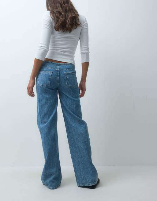 Mango Teen low rise straight jean in light blue, 3 of 5
