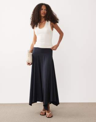 Mango Teen - Maxirock in Marineblau mit asymmetrischem Saum