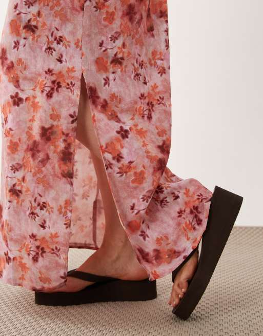 Mango – Teen – Maxirock in Rosa mit Blumenmuster, Kombiteil, 4 von 5
