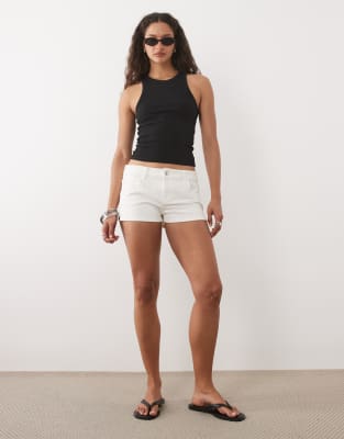 Teen - Mini-short en denim de coton majoritaire - Naturel-Blanc 40