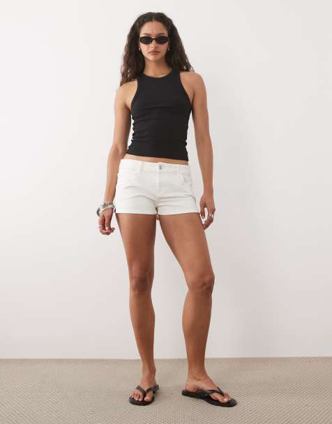Mango Teen - Mini-short en denim de coton majoritaire - Naturel - view 1