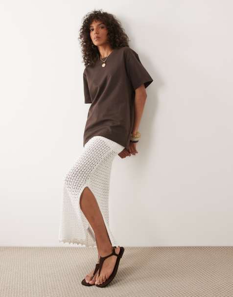 Mango - Teen - Minigonna in maglia bianca - view 1