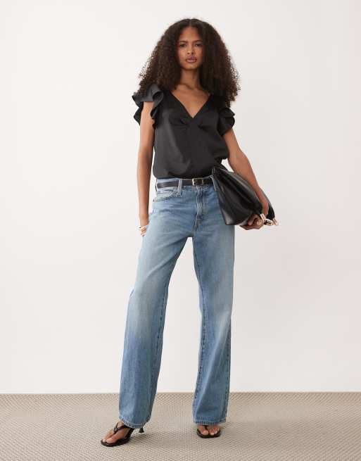 Mango - Teen - Mouwloze blouse met V-hals in zwart, 2 van 4