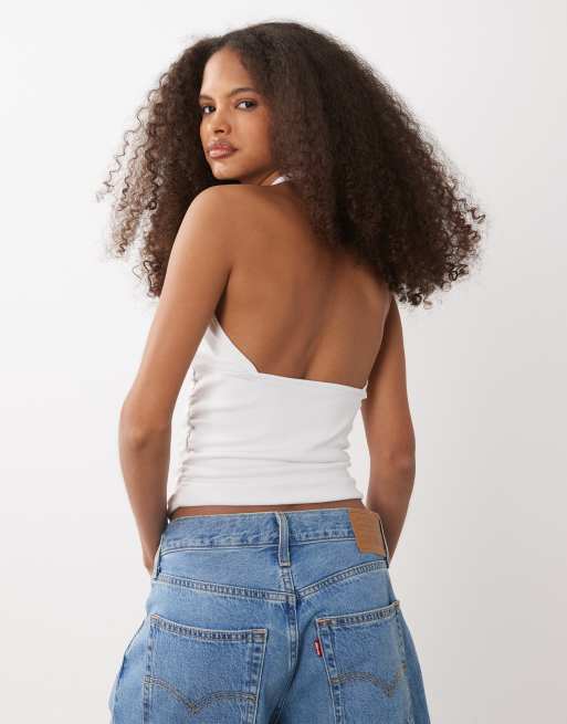 Mango - Teen - Mouwloze top met gekruiste voorkant in wit, 2 van 4