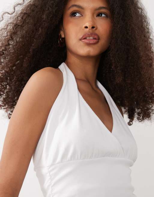 Mango - Teen - Mouwloze top met gekruiste voorkant in wit, 3 van 4