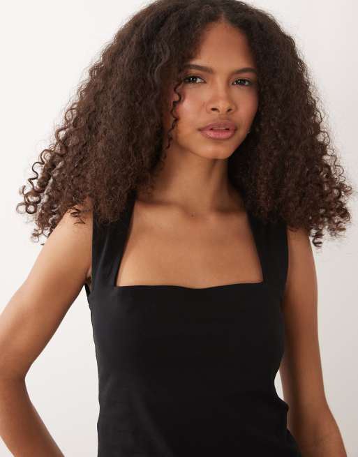 Mango - Teen - Mouwloze top met vierkante hals in zwart, 2 van 4