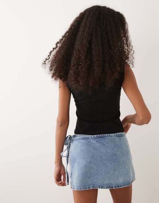 Mango - Teen - Mouwloze top met vierkante hals in zwart, 3 van 4
