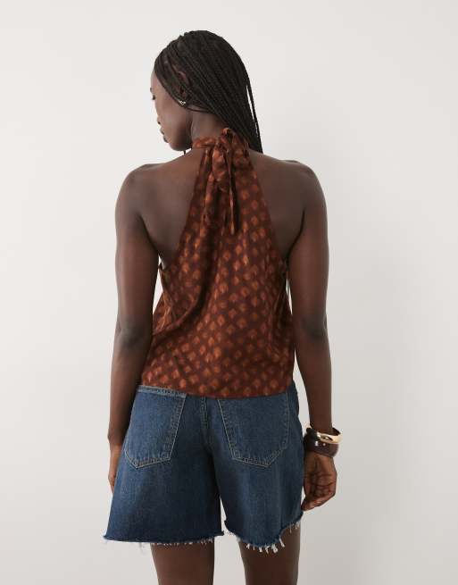 Mango Teen Neckholder-Top in Rostbraun, 4 von 4