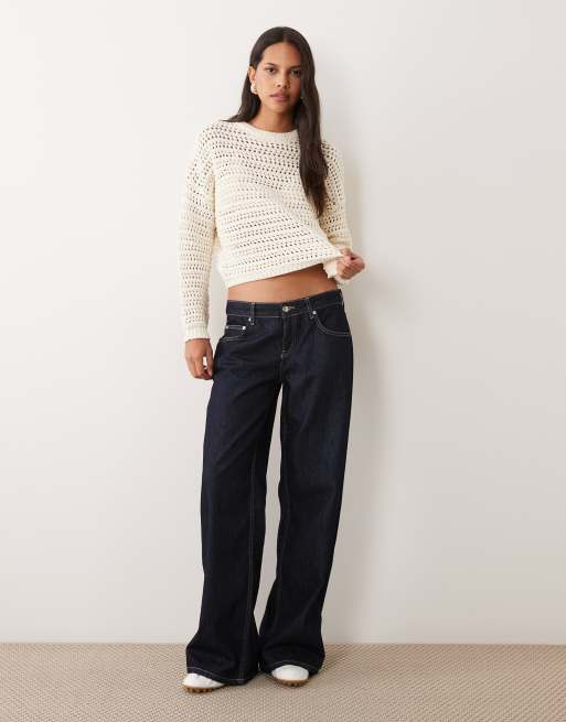Mango Teen open stitch jumper in off white, 2 of 4