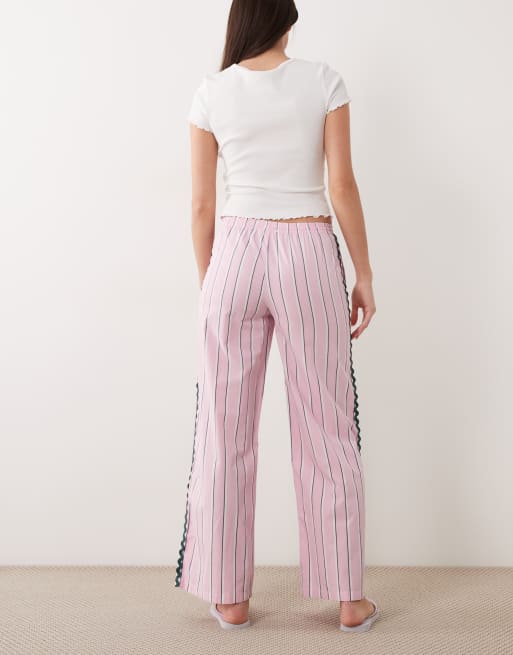 Mango - Teen - Pantalon droit en coton à rayures - Rose et vert, 5 de 5