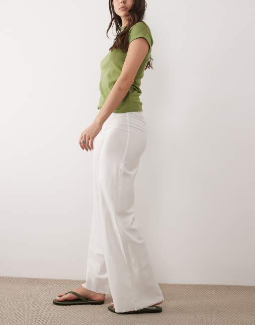 Mango - Teen - Pantalon droit en lin mélangé avec liens noués à la taille - Naturel, 2 de 5