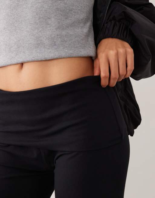 Mango Teen pantalon évasé en jersey à revers noir, 5 de 5