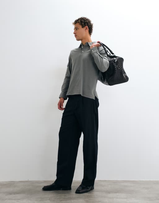 Mango Teen polo shirt with utility pocket in pale grey, 3 of 5
