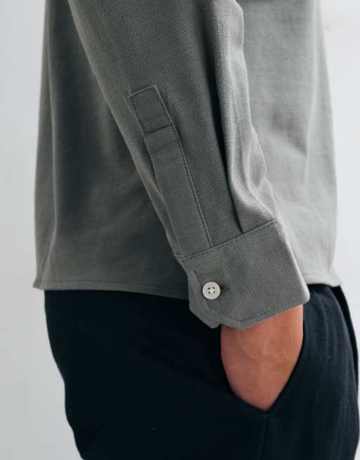 Mango Teen polo shirt with utility pocket in pale grey, 4 of 5