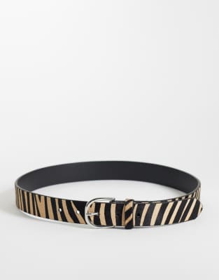 Mango Teen Pony Hair Belt In Black