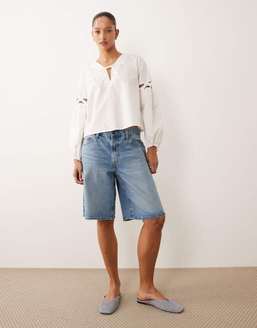 Mango Teen puff sleeve blouse in white, 2 of 4