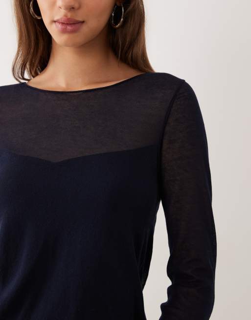 Mango Teen - Pull avec manches évasées - Bleu marine, 4 de 4